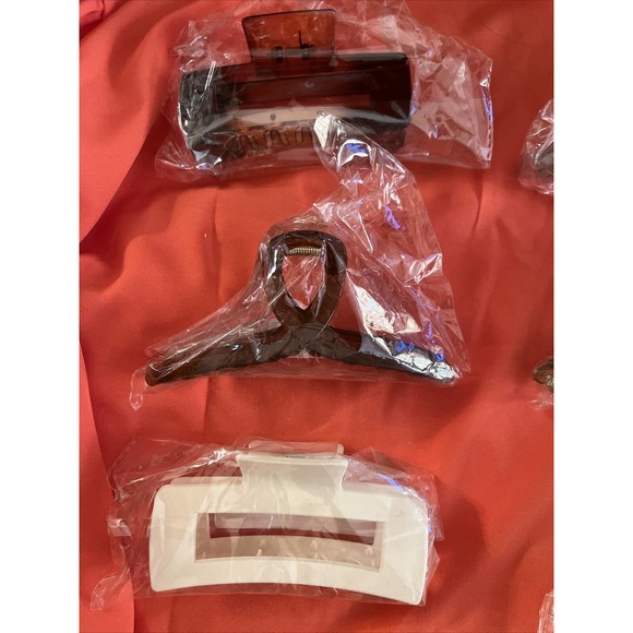 Set Of 6 Large Hair Claws Clips For Thick Hair Creme, Gray, Green, Tortoise - Picture 2 of 3